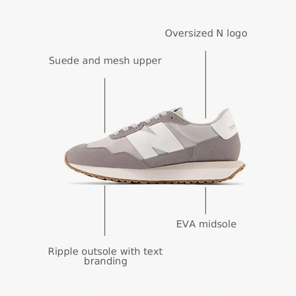 New Balance Suede and Mesh Gray Sneakers - Picture 2 of 10